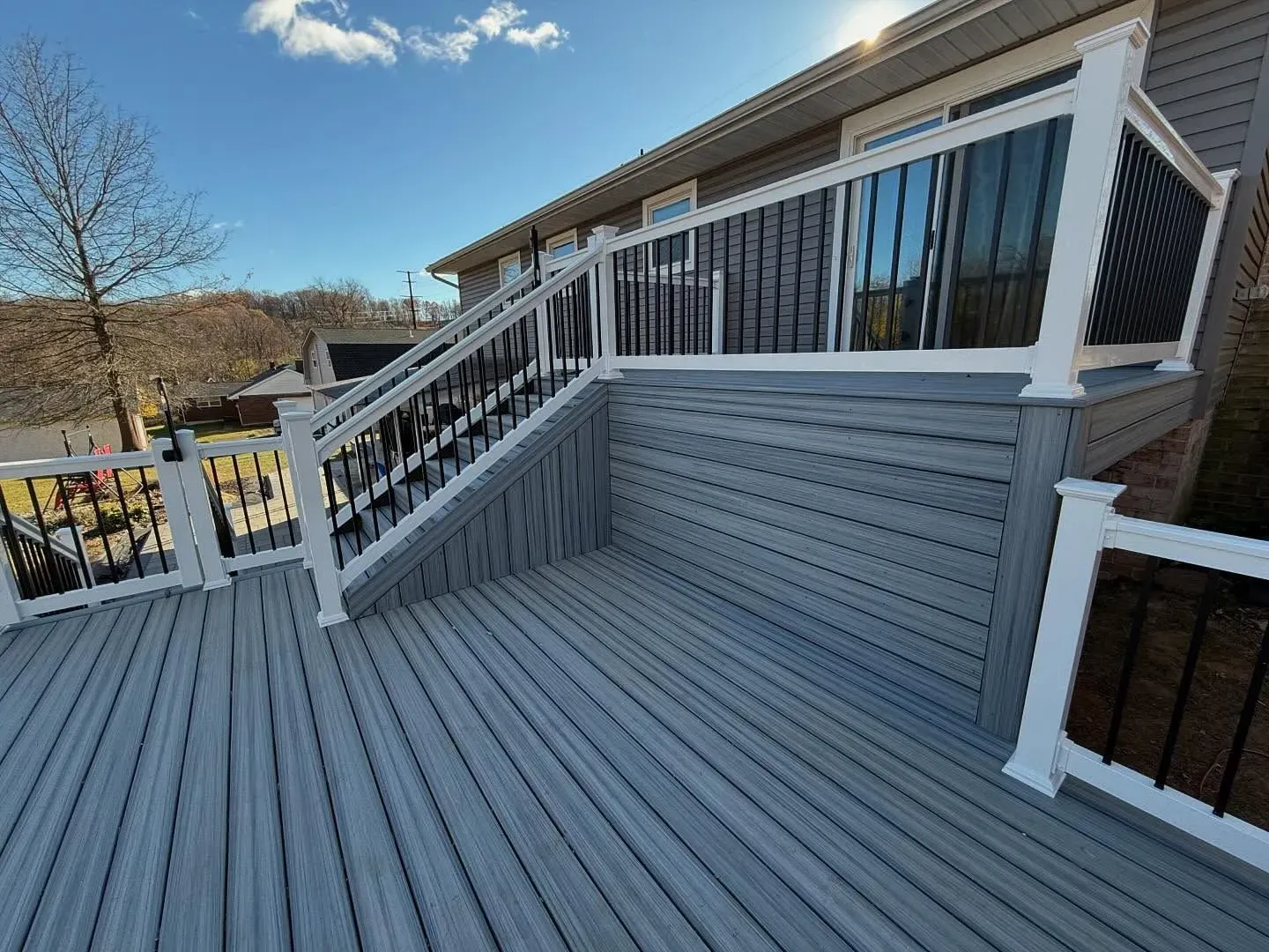 Residential decking with aluminum railing and a small gate on nazareth pa